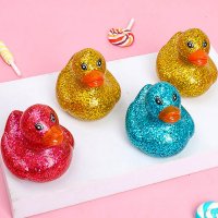 Glitter Rubber Duck Toy Floating Duck Toy Bath Duck Eco-friendly Toy Duck Stream Water Children's Toy Bath Toys for Children